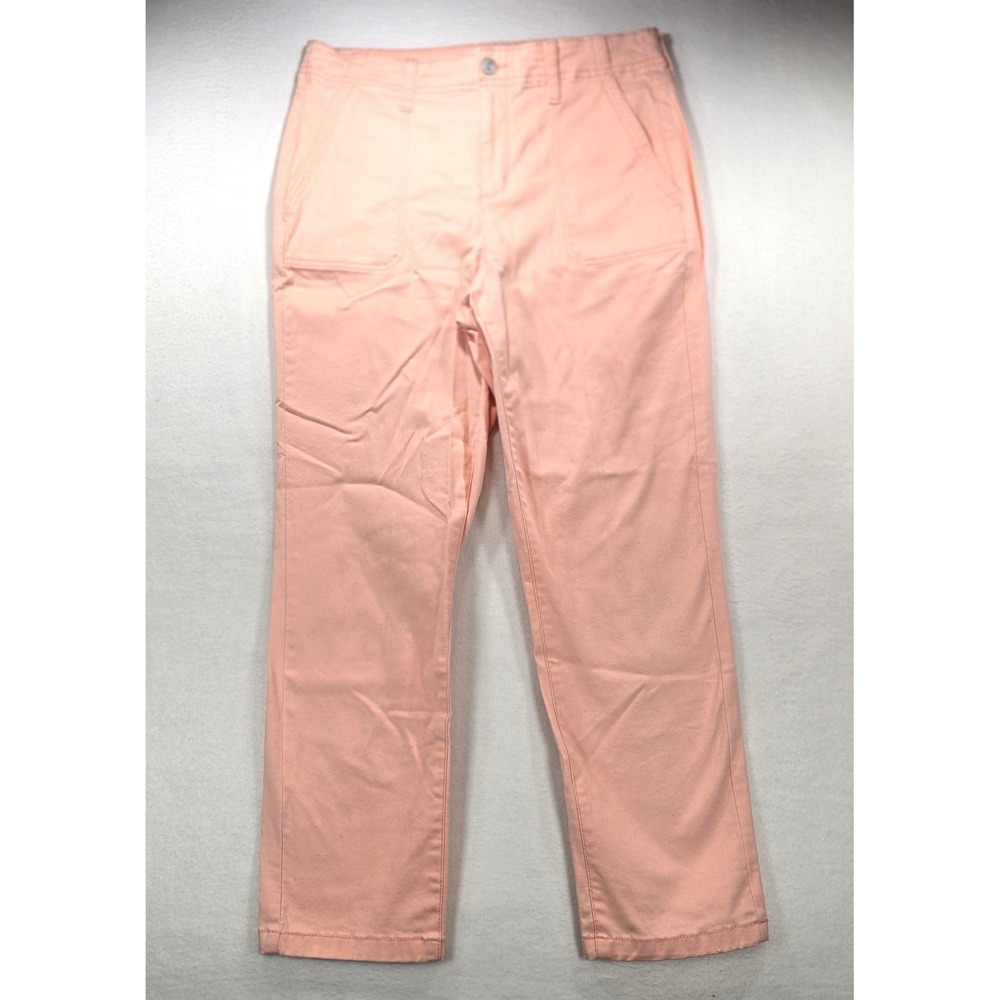 Wonderly Utility Pants Womens 8 Peach Pink Straight Leg Patch Pocket Casual Pant